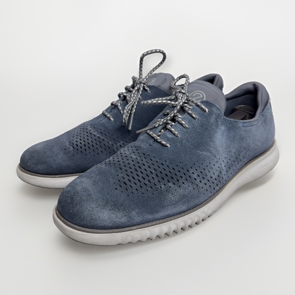 Cole Haan Shoes Mens 10 M Laser Blue VGC 2.0 Zero Grand Suede Oxfords C35631